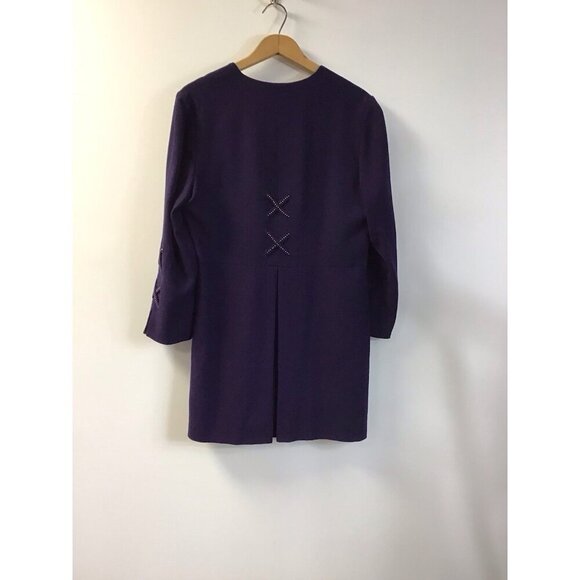 Vintage Woman’s Purple Boutique Renee Dress and Overcoat Size 12 💜 - Picture 4 of 8